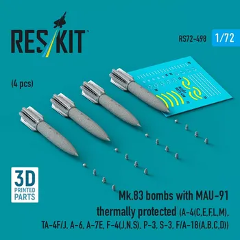 Plastikový model Reskit 1/72 Mk.83 bombs w/ MAU-91 thermally prot. (4 pcs)