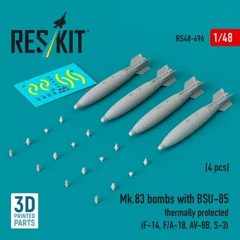 Plastikový model Reskit 1/48 Mk.83 bombs w/ BSU-85 thermally prot. (4 pcs)