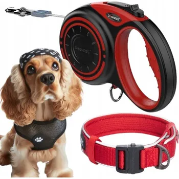 Vodítko pro psa VODÍTKO PRO PSA automatická Svinovací páska DOGNESS 4 m do 20 kg + obojek M