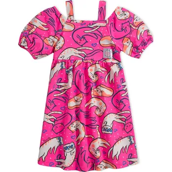Dívčí šaty Dívčí šaty QUIMBY KOČKY růžové Velikost: 128
