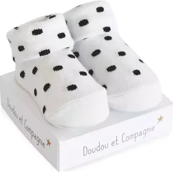 Hračka pro nejmenší Doudou et Compagnie Paris Doudou Ponožky univerzální 0-6 měs. 1 pár bílá s puntíky