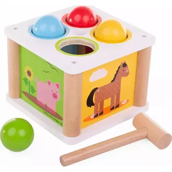 Dřevěná hračka Bigjigs Toys Bigjigs Baby Dřevěná zatloukačka Farma