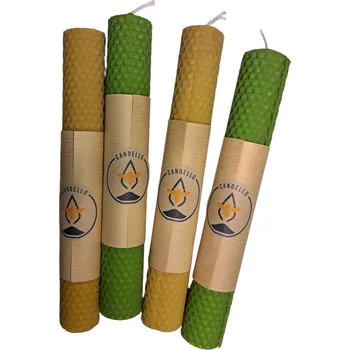 Výroba svíčky Rolovaná svíčka ze včelího vosku Zelená