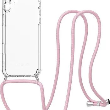 Pouzdro na mobilní telefon AlzaGuard Luxe Lanyard Case pro iPhone 16 Plus růžový