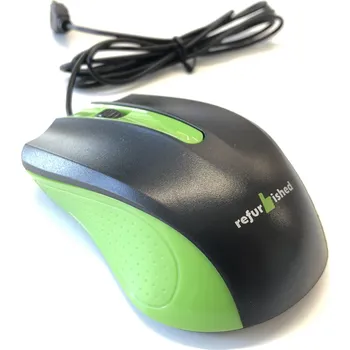 Myš Refurbished-techsavers, drátová USB, celá černá