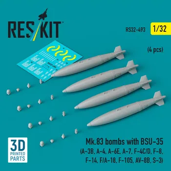 Plastikový model Reskit 1/32 Mk.83 bombs w/ BSU-35 (4 pcs.)
