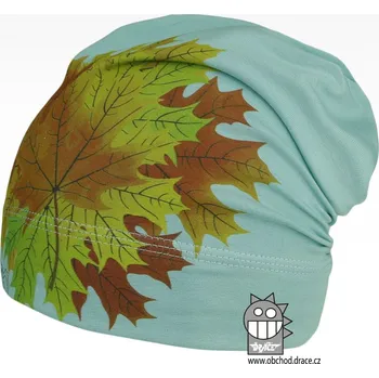 Čepice Bavlněná čepice Polo - vzor 32 - zelenomodrá světlá, listí 48 - 50