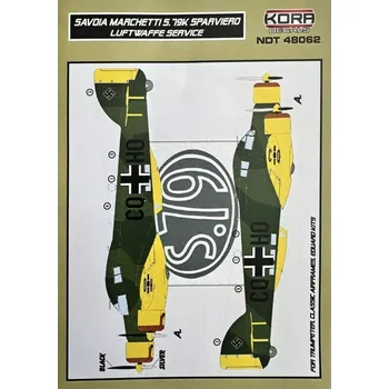 Plastikový model KORA Models 1/48 Decals SM.79 Sparviero Luftwaffe Service