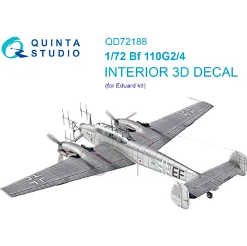 Plastikový model Quinta studio 1/72 Bf 110G2/4 3D-Print.&col.Interior (EDU)