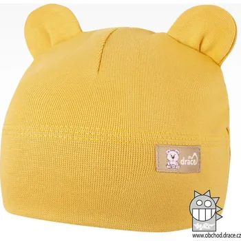 Čepice Bavlněná kojenecká čepice s oušky Berry - vzor 12 - hořčicová 46 - 48