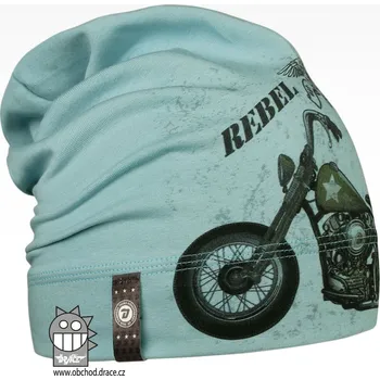 Čepice Bavlněná čepice Polo - vzor 57 - auto/moto - zelenomodrá světlá 52 - 54