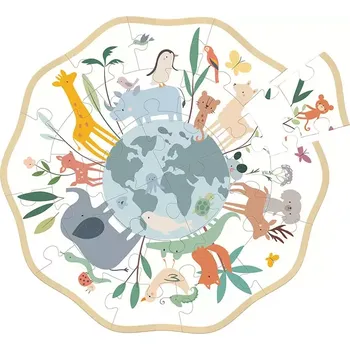 Puzzle Vilac Kulaté 24dílné puzzle Svět od Sarah Betz