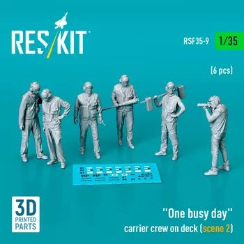 Plastikový model Reskit 1/35 One busy day carrier crew on deck (scene 2)