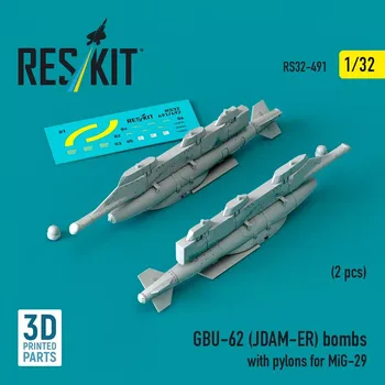 Plastikový model Reskit 1/32 GBU-62 (JDAM-ER) bombs w/ pylons for MiG-29
