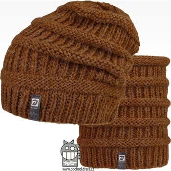 Čepice Čepice pletená a nákrčník Etna set - vzor 06 - velbloudí hnědá 52 - 54