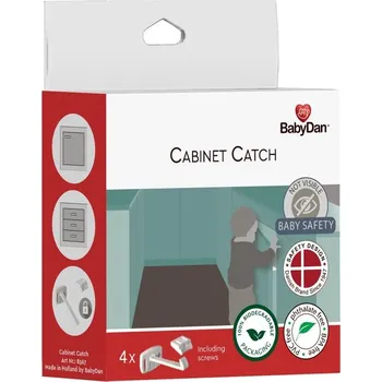 Dětská zábrana Baby Dan Baby BabyDan pojistka pro dveře zásuvek a skříní 4ks Cabinet Catch, BIO