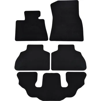 autokoberec Premium black velurové autokoberce BMW X7 7seats 2019-6ks