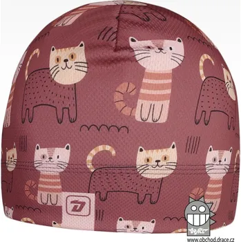 Čepice Funkční čepice Bruno - vzor 169 - tmavá starorůžová - kočička - čepice na jaro / podzim M 52 - 54