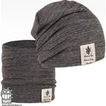 Bavlněná čepice s nákrčníkem Pastels DOUBLE set - vzor 39 - šedá / melír 48 - 50