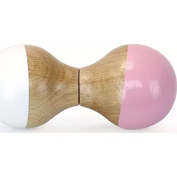 Vilac Dřevěné chrastítko bílo - růžové