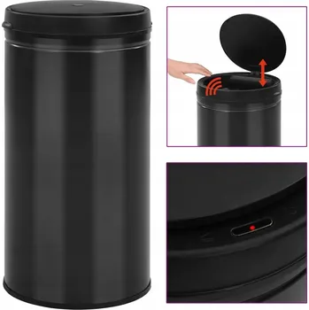 Odpadkový koš Automatický odpadkový koš s senzorem, 60 l, ocel, černý