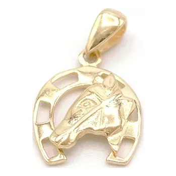 Přívěsek B&B Goldinvestic Zlatý přívěsek podkova s koníkem Žlutá