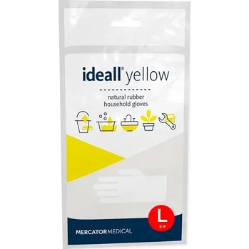 Pracovní rukavice Rukavice Mercator Medical GUMOVÉ RUKAVICE PRO DOMÁCNOST ŽLUTÉ IDEALL YELLOW velikost L (9) - 1 pár