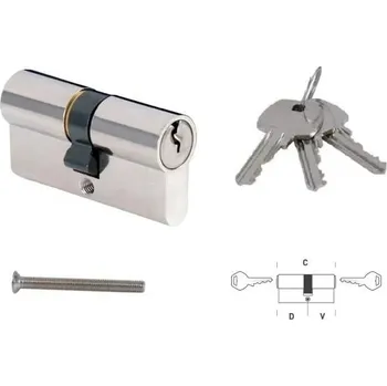 Vložka do dveří MP - Bezpečnostní vložka 70S - bez karty D 35 + V 70 mm NP - Nikl perla