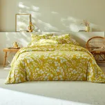 Blancheporte Dvoubarevné povlečení Chloé s potiskem listů, bavlna žlutá povlak na polštář 63x63 cm