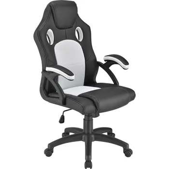 FurniGO Kancelářská židle Montreal - černo / bílá