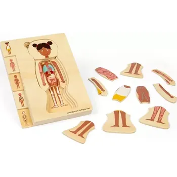 Puzzle Bigjigs Toys Dřevěné puzzle Anatomie dívka