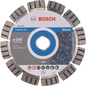 Řezný kotouč BOSCH Best for Stone Diamantový dělicí kotouč, 150 x 22,23 x 2,4 x 12 mm 2608602643 free_store_pickup