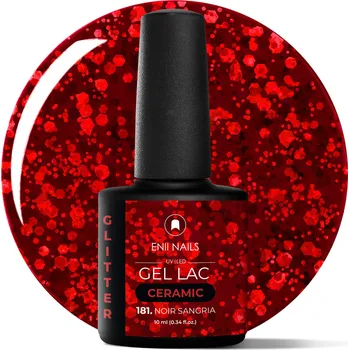 Lak na nehty ENII NAILS Gel lak Ceramic 181 Noir Sangria - gelový lak bez HEMA, 10 ml