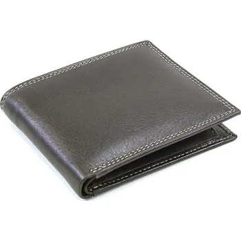 Peněženka Tmavě hnědá kožená elegantní peněženka s prošitím Freyde