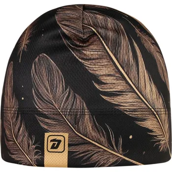 Čepice Funkční čepice Bruno - vzor 184 - černá/zlatá - peříčka - čepice na jaro / podzim M 52 - 54