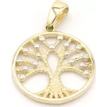 Zlatý přívěsek strom života zdobený dvě barvy zlata 1,35g