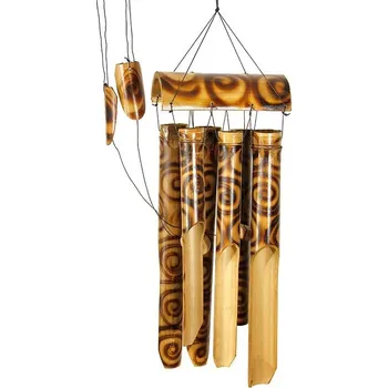 Dekorace do dětského pokoje Mitra Bali Bambusová batikovaná zvonkohra z Bali, 45 cm