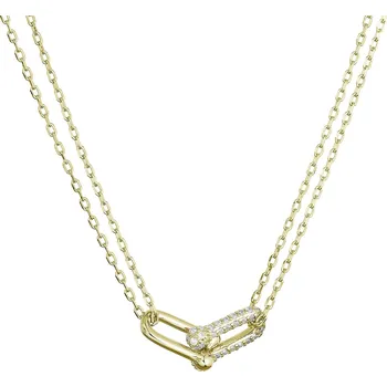 Náhrdelník Pozlacený stříbrný náhrdelník s elegantním uzlem a zirkony 12142.1