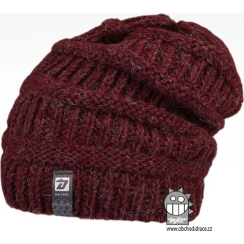 Čepice Zimní pletená čepice Etna - vzor 08 - vínová 52 - 54