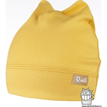 Čepice Bavlněná kojenecká čepice Čertík - vzor 12 - hořčicová 42 - 44