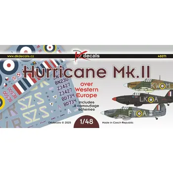 Plastikový model DK decals 1/48 Hurricane Mk.II over Western Europe (8x camo)
