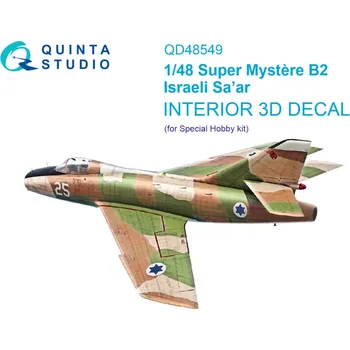 Plastikový model Quinta studio 1/48 Super Mystere B2 Israeli Saĺar 3D-Print.&col.