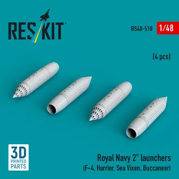 Plastikový model Reskit 1/48 Royal Navy 2" launchers (4 pcs.)