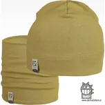 Set bavlněné čepice a nákrčníku Alan - vzor 28 - olivová 54 - 56