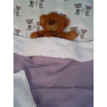 Dětská deka Pro útulný domov Deka s beránkem mušelínová Fialová