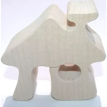 Dřevěná hračka Fauna Dřevěný domeček přírodní