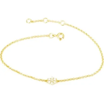 Náramek Diamantový náramek ze žlutého zlata kytička DNA006F + dárek zdarma