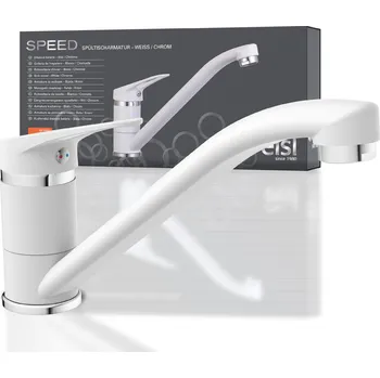 Vodovodní baterie eisl kuchyňská baterie SPEED, 360° otočná kuchyňská baterie, kuchyňská baterie bílá | NI182SCR-W