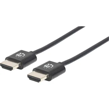 Audio kabel Manhattan HDMI kabel Zástrčka HDMI-A, Zástrčka HDMI-A 3.00 m černá 394376 4K UHD, Audio Return Channel HDMI kabel