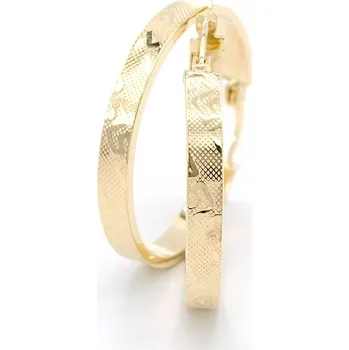 Náušnice B&B Goldinvestic Zlaté náušnice kruhy zdobené znaky 2,85g Žlutá